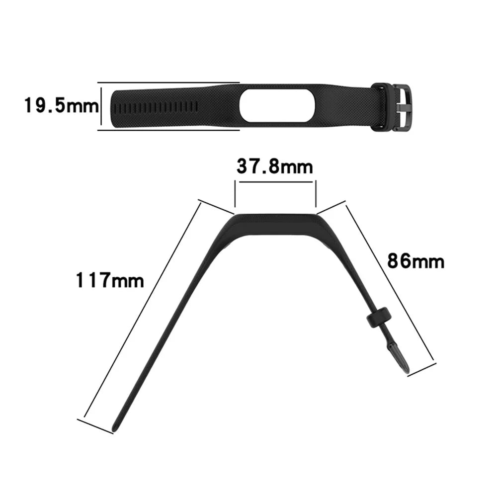 For GarminSmart 5 Wear-resistant Soft Silicone Watch Band with Case Protector Wrist Strap - Black - 5