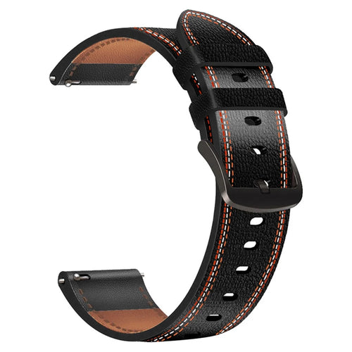 For Samsung Galaxy Watch3 45mm/Watch 46mm Microfiber Leather Watch Band Wrist Strap 22mm - Black - 1