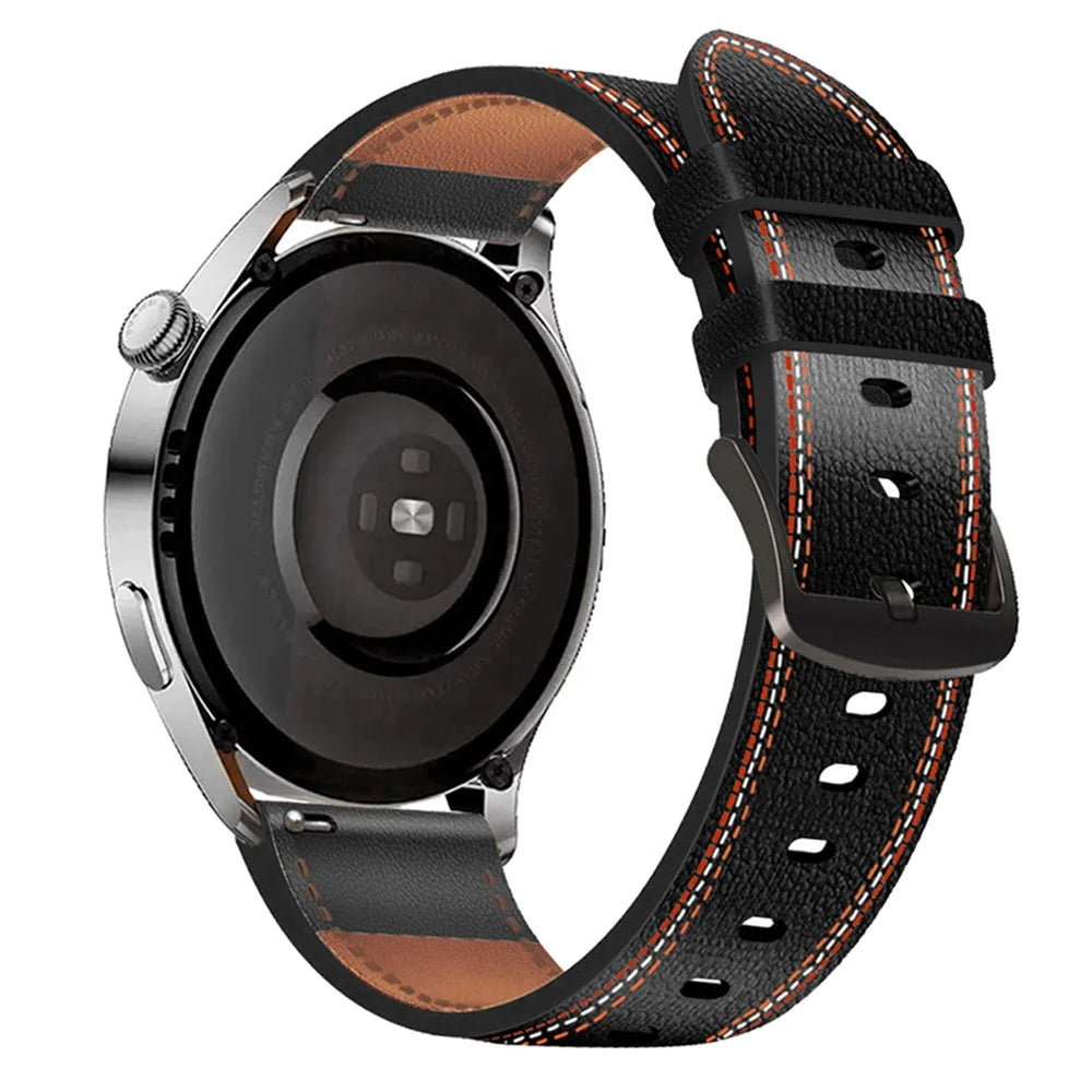 For Samsung Galaxy Watch3 45mm/Watch 46mm Microfiber Leather Watch Band Wrist Strap 22mm - Black - 2