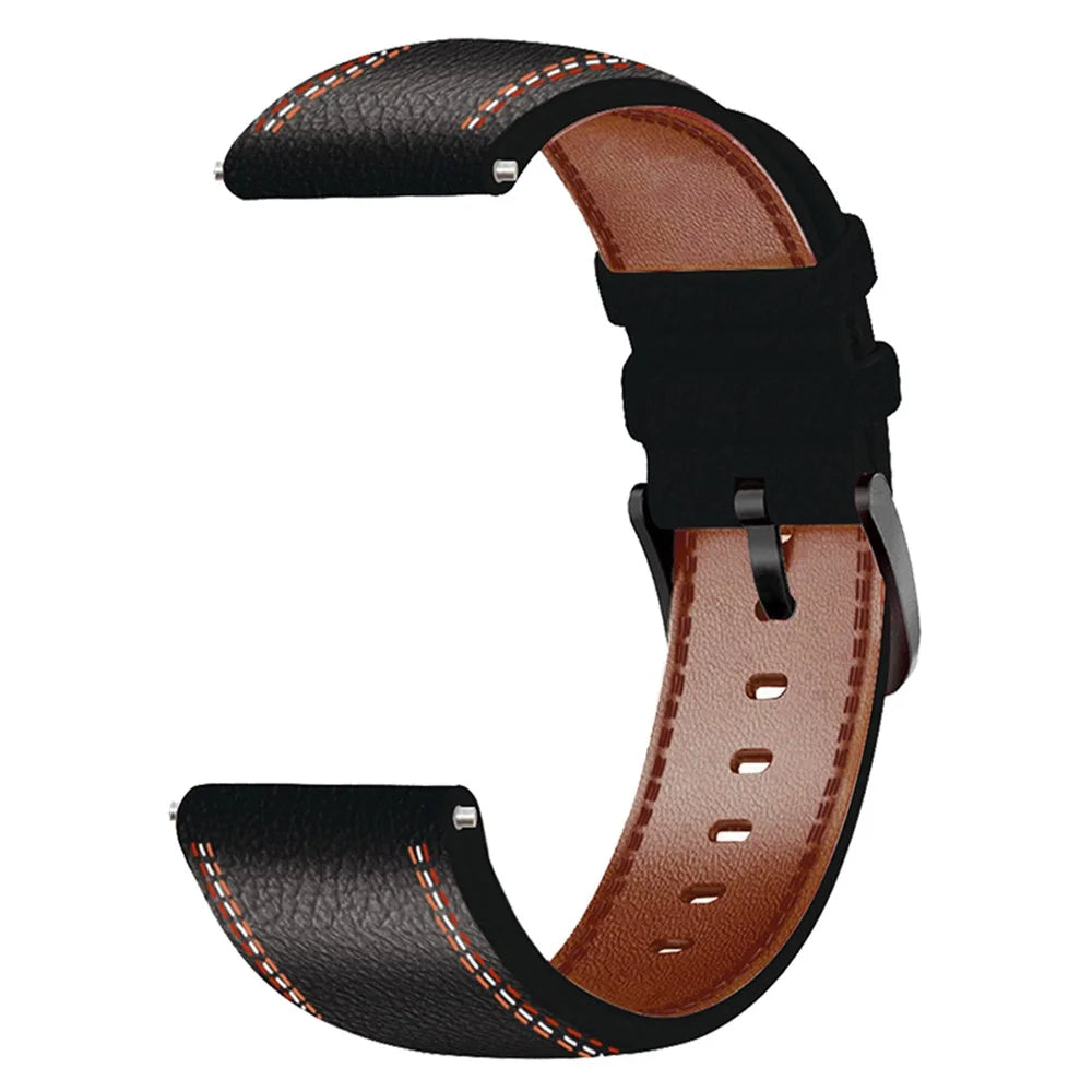 For Samsung Galaxy Watch3 45mm/Watch 46mm Microfiber Leather Watch Band Wrist Strap 22mm - Black - 3