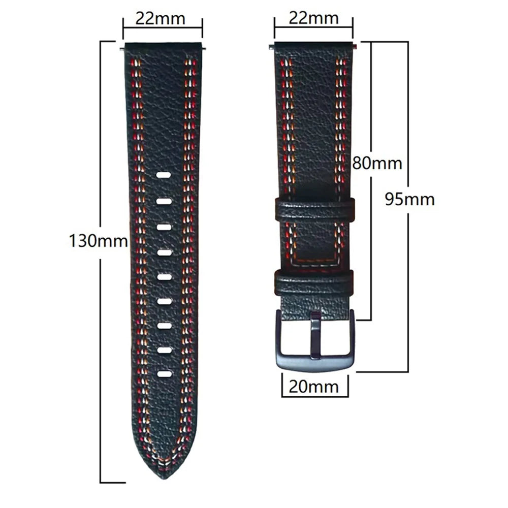 For Samsung Galaxy Watch3 45mm/Watch 46mm Microfiber Leather Watch Band Wrist Strap 22mm - Black - 6