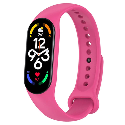 For Xiaomi Mi Band 7/6/5 TPU Watch Band Quick Release Wrist Strap for Sports Watch Replacement Accessories - Deep Pink - 1