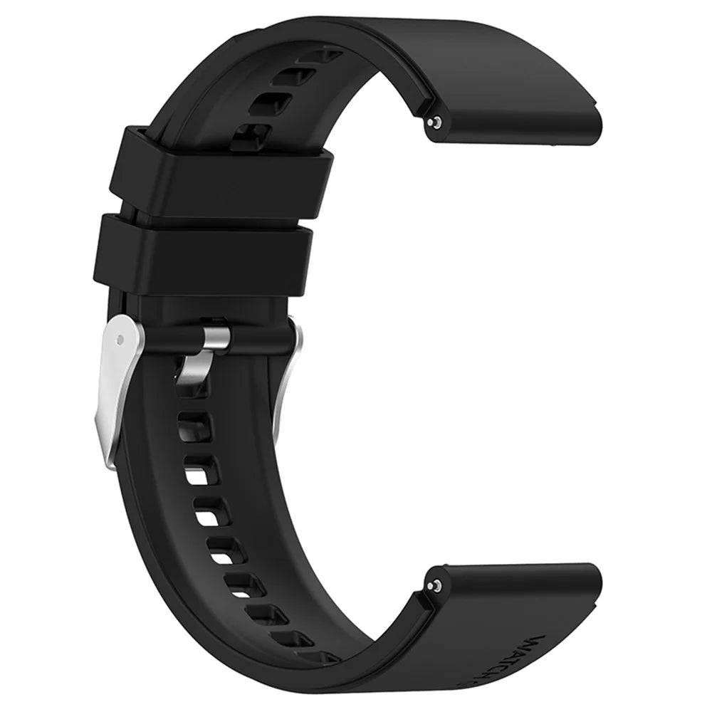 For Huawei Watch GT 3 Pro 46mm/GT 2 46mm Pro/GT 2 46mm Silicone Watch Band 22mm Adjustable Wrist Strap with Silver Pin Buckle - Black - 3