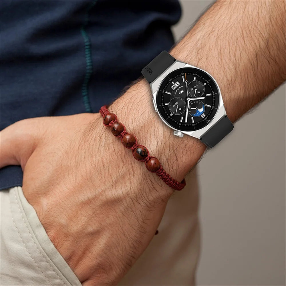 For Huawei Watch GT 3 Pro 46mm/GT 2 46mm Pro/GT 2 46mm Silicone Watch Band 22mm Adjustable Wrist Strap with Silver Pin Buckle - Black - 7