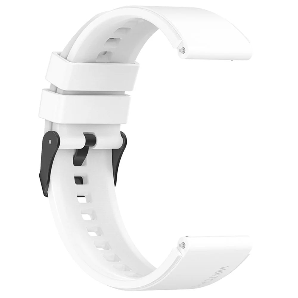 For Samsung Watch Heart-S / Heart-L / Galaxy Watch6 40mm 44mm / Watch6 Classic 43mm 47mm / Watch 5 40mm 44mm / 5 Pro 45mm / Watch4 40mm 44mm Replacement Watch Strap 20mm Silicone Watch Band - White - 2