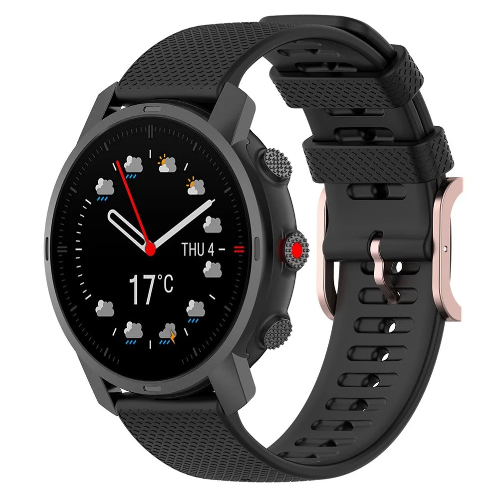 For Polar Grit X/Grit X Pro/Vantage M/Vantage M2 22mm Dots Design Square Buckle Watch Strap Silicone Wrist Band Replacement - Black - 2