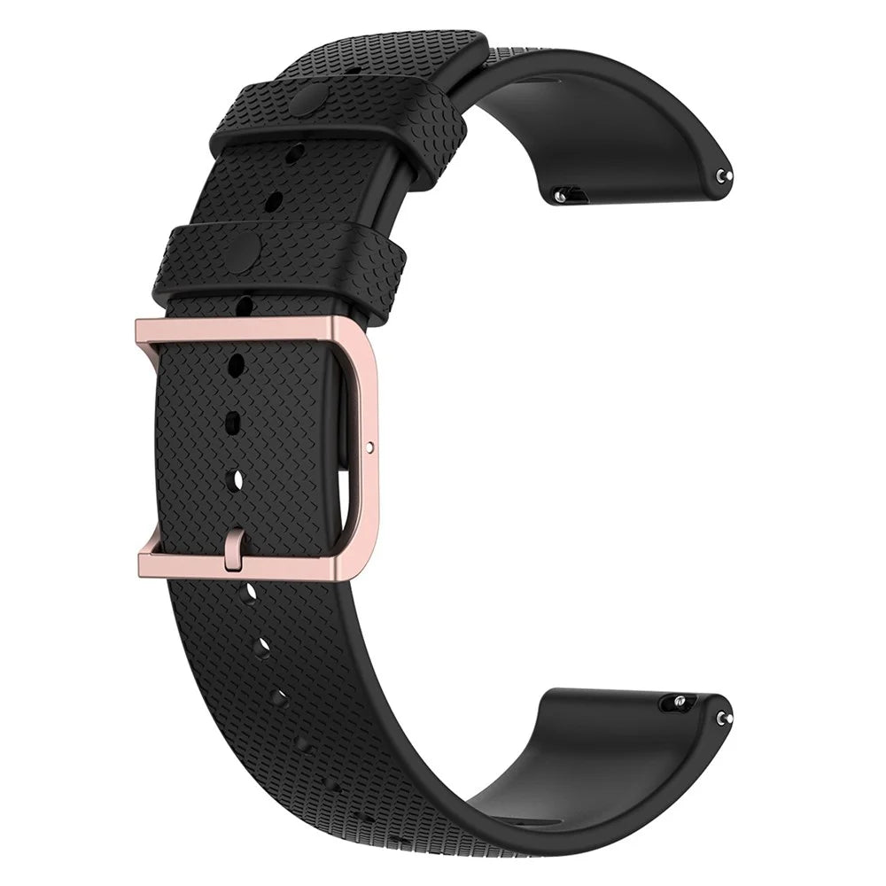 For Polar Grit X/Grit X Pro/Vantage M/Vantage M2 22mm Dots Design Square Buckle Watch Strap Silicone Wrist Band Replacement - Black - 3
