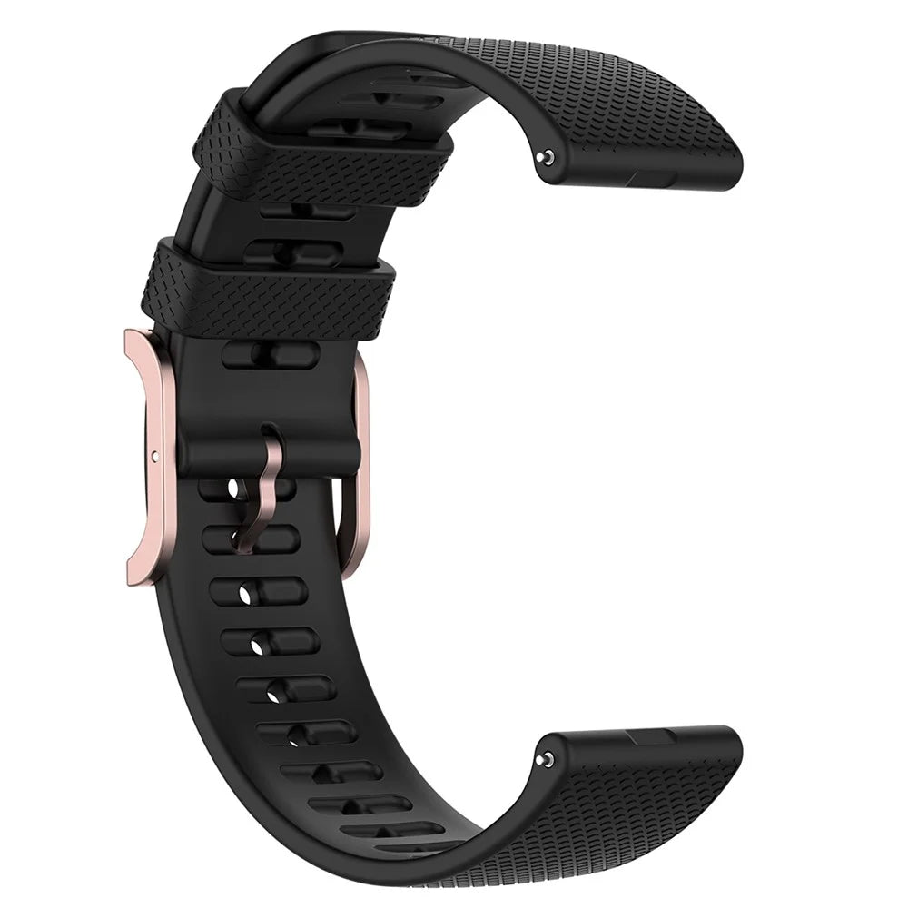 For Polar Grit X/Grit X Pro/Vantage M/Vantage M2 22mm Dots Design Square Buckle Watch Strap Silicone Wrist Band Replacement - Black - 4