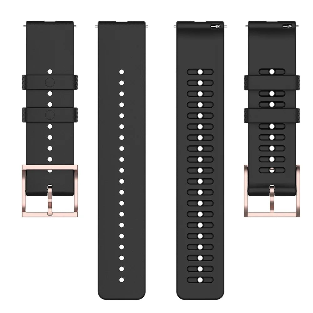 For Polar Grit X/Grit X Pro/Vantage M/Vantage M2 22mm Dots Design Square Buckle Watch Strap Silicone Wrist Band Replacement - Black - 5