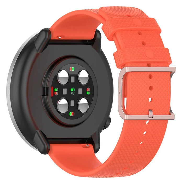 For Polar Ignite/Ignite2/Unite/Pacer Silicone Watch Strap Dots Design Square Buckle Wrist Band Replacement 20mm - Orange - 1