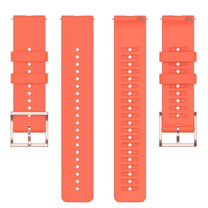 For Polar Ignite/Ignite2/Unite/Pacer Silicone Watch Strap Dots Design Square Buckle Wrist Band Replacement 20mm - Orange - 5