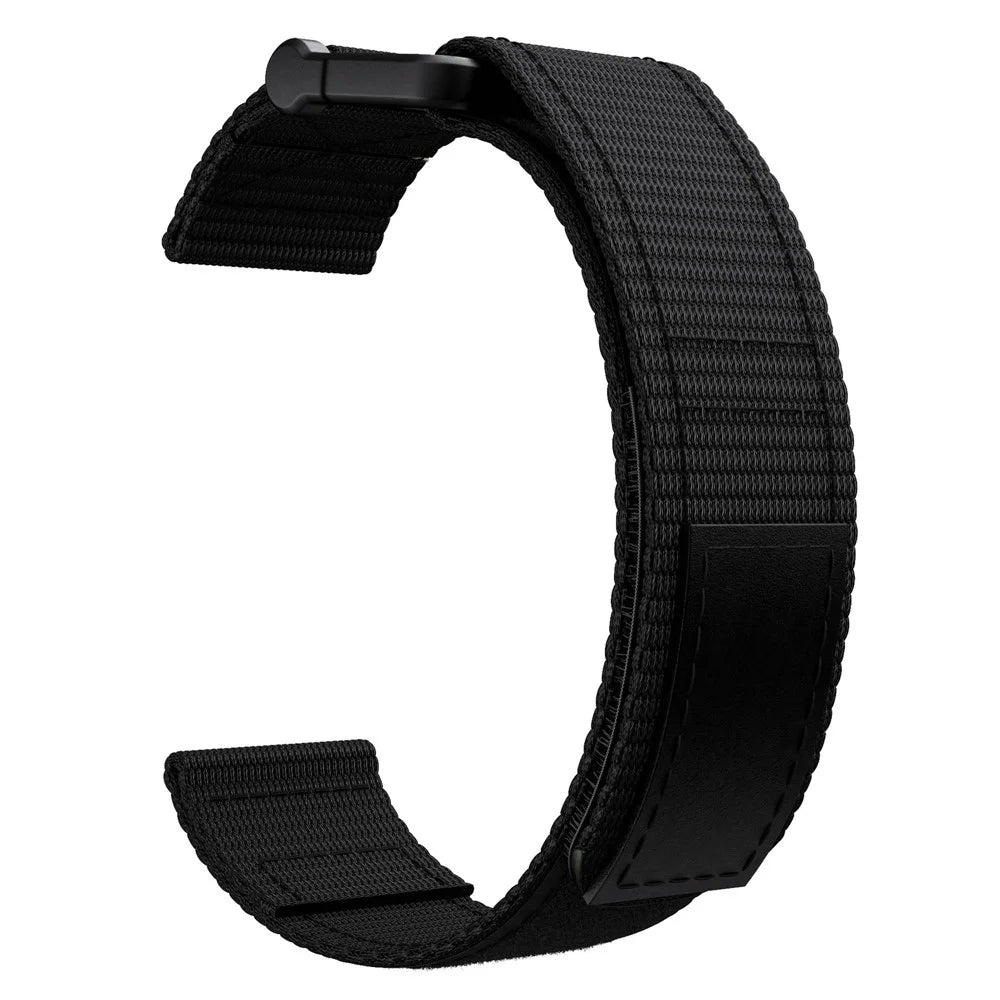 For Garmin Fenix 7X / 6X Pro / Tactix 7 26mm Nylon Loop Sport Watch Band Adjustable Wrist Strap Replacement - Black - 3