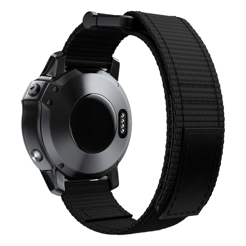 For Garmin Fenix 7/Fenix 6 Pro/Forerunner 935/945 22mm Smart Watch Strap Adjustable Nylon Loop Wrist Band - Black - 1