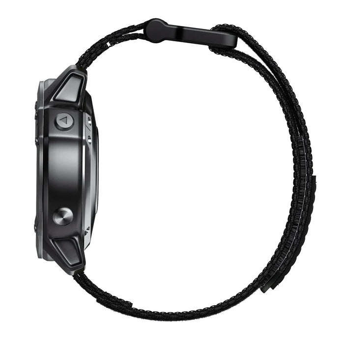 For Garmin Fenix 7/Fenix 6 Pro/Forerunner 935/945 22mm Smart Watch Strap Adjustable Nylon Loop Wrist Band - Black - 4
