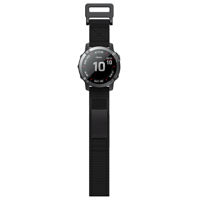 For Garmin Fenix 7/Fenix 6 Pro/Forerunner 935/945 22mm Smart Watch Strap Adjustable Nylon Loop Wrist Band - Black - 5