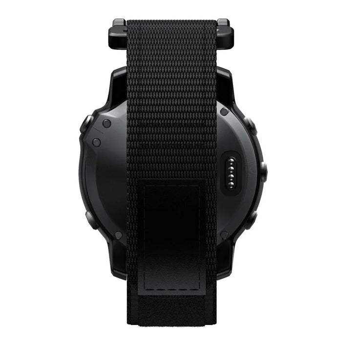 For Garmin Fenix 7/Fenix 6 Pro/Forerunner 935/945 22mm Smart Watch Strap Adjustable Nylon Loop Wrist Band - Black - 7