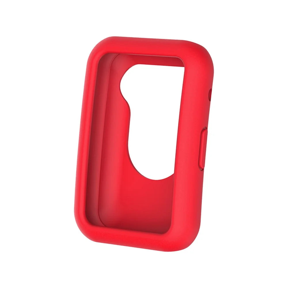 Silicone Watch Band for Huawei Watch Fit, Replacement Adjustable Wrist Strap + Anti-scratch Watch Case - Red - 3