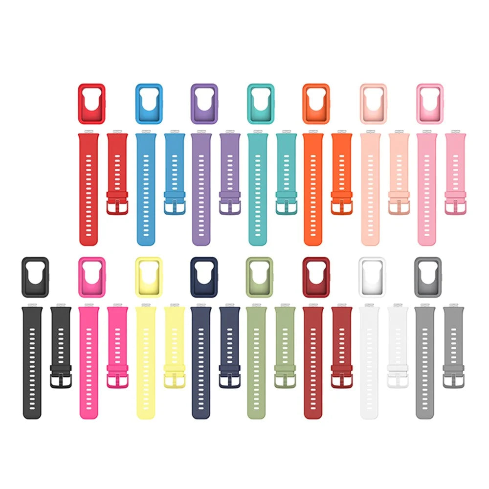 Silicone Watch Band for Huawei Watch Fit, Replacement Adjustable Wrist Strap + Anti-scratch Watch Case - Red - 6
