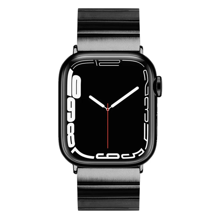 For Apple Watch Series 10 42mm / 9 8 7 41mm / 6 5 4 SE SE (2022) SE (2023) 40mm / 3 2 1 38mm Anti-Scratch Stainless Steel Buckle Design Smart Watch Band Wrist Strap - Black - 5
