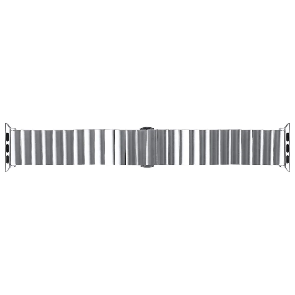 For Apple Watch Ultra 3 2 1 49mm / Series 11 10 46mm / 9 8 7 45mm / SE3 SE2 SE 6 5 4 44mm / 3 2 1 42mm / Watch Ultra 49mm Buckle Design Stainless Steel Wrist Strap Smart Watch Band - Silver - 3