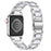 For Apple Watch Series 11 10 42mm / 9 8 7 41mm / SE3 SE2 SE 6 5 4 40mm / 3 2 1 38mm Anti-Scratch Stainless Steel Resin Watch Band Rhinestone Decor Stylish Wrist Strap - Silver / White - 2