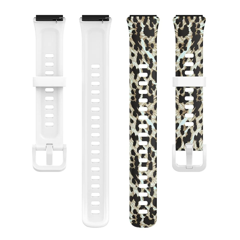 Pattern Printing Watch Strap for Huawei Band 7, Adjustable TPU Wrist Band Replacement Bracelet - Leopard Pattern - 2