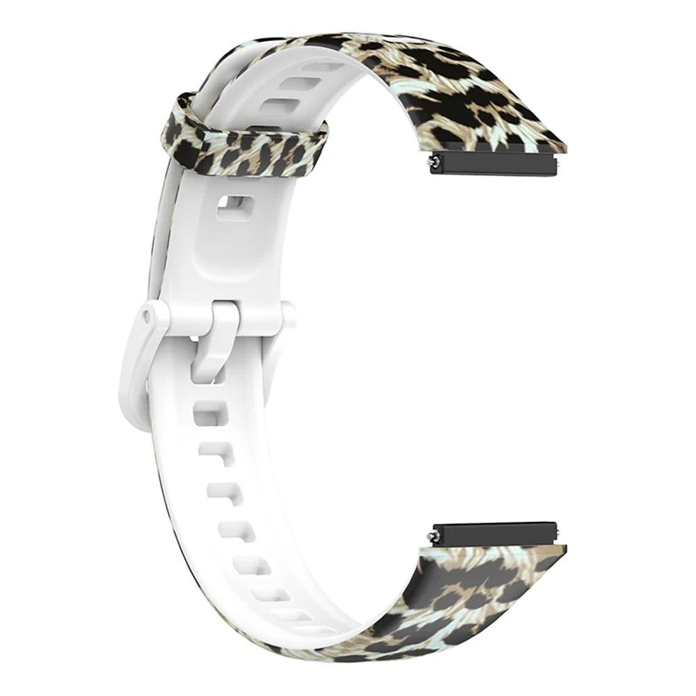 Pattern Printing Watch Strap for Huawei Band 7, Adjustable TPU Wrist Band Replacement Bracelet - Leopard Pattern - 3