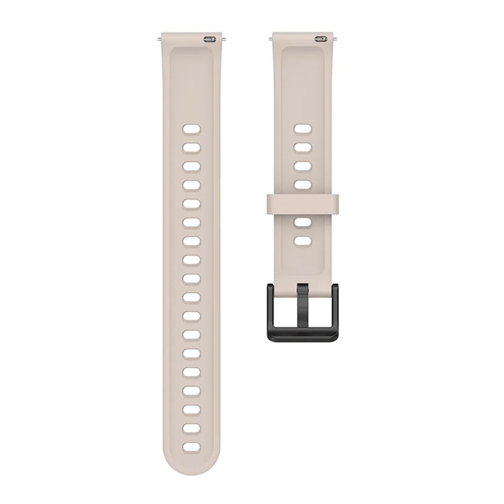 Soft Silicone Smart Watch Band for Realme Band 2, Adjustable Pin Buckle Wrist Strap Replacement - Beige - 2