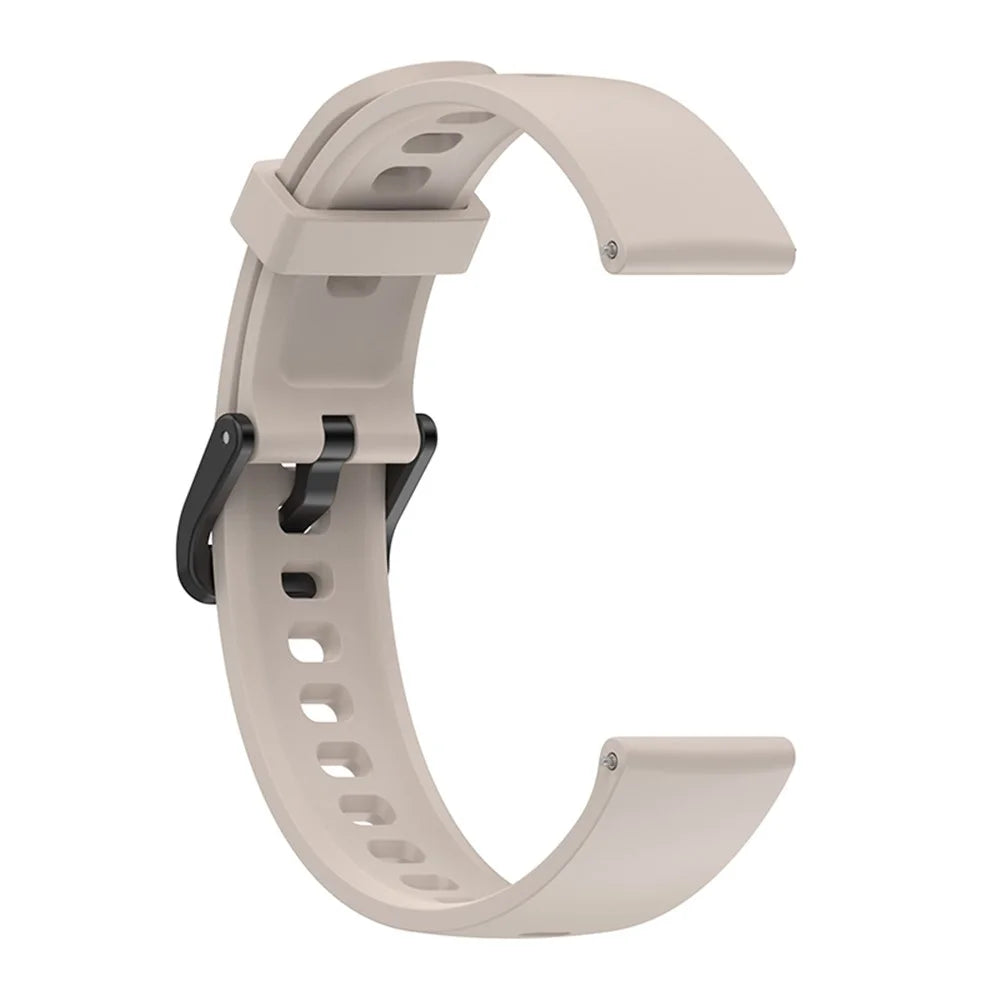 Soft Silicone Smart Watch Band for Realme Band 2, Adjustable Pin Buckle Wrist Strap Replacement - Beige - 3