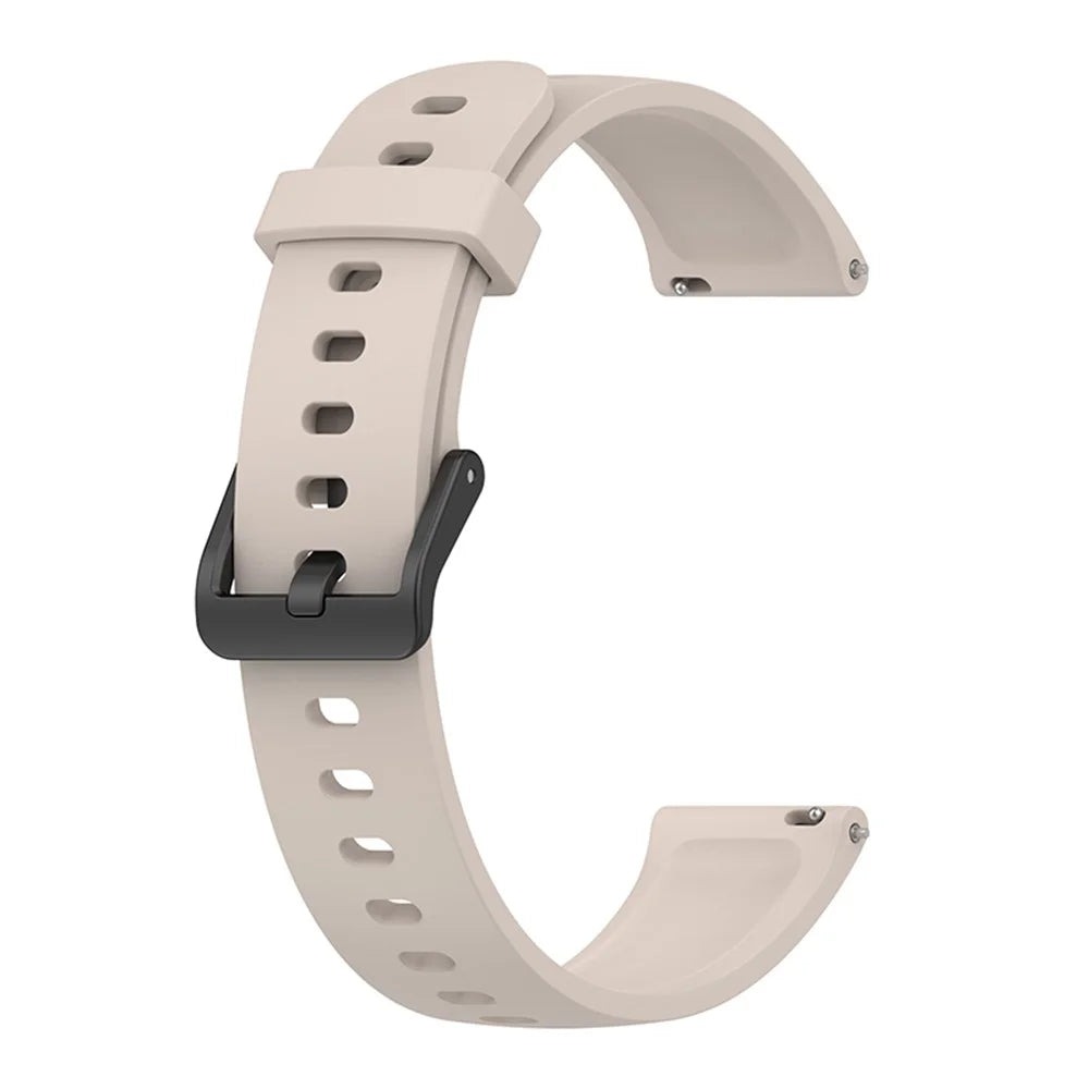 Soft Silicone Smart Watch Band for Realme Band 2, Adjustable Pin Buckle Wrist Strap Replacement - Beige - 4