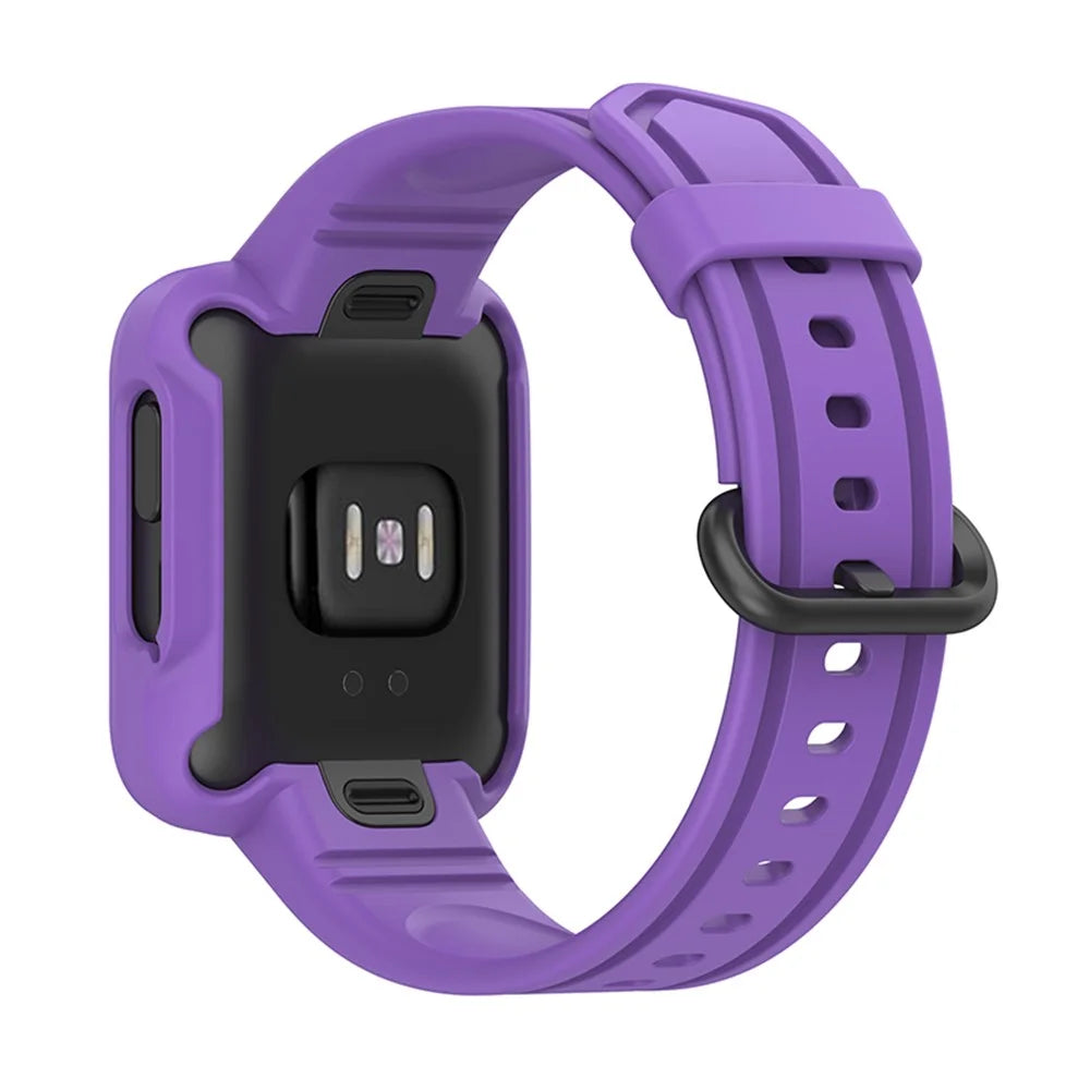 For Xiaomi Redmi Watch/Redmi Watch 2/Mi Watch Lite/Mi Watch Lite 2 Smart Watch Strap Soft Silicone Wrist Band with Watch Case - Purple - 4