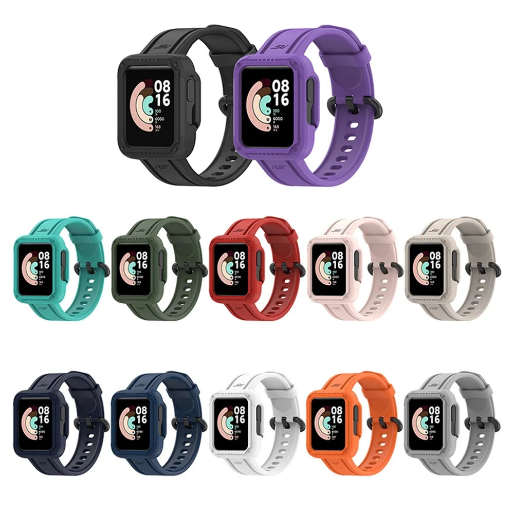 For Xiaomi Redmi Watch/Redmi Watch 2/Mi Watch Lite/Mi Watch Lite 2 Smart Watch Strap Soft Silicone Wrist Band with Watch Case - Purple - 6