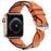 A030 For Apple Watch Ultra 3 2 1 49mm / Series 11 10 46mm / 9 8 7 45mm / SE3 SE2 SE 6 5 4 44mm / 3 2 1 42mm Woven Design Watch Band Top Layer Cowhide Leather Replacement Strap - Orange - 1