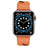 A030 For Apple Watch Ultra 3 2 1 49mm / Series 11 10 46mm / 9 8 7 45mm / SE3 SE2 SE 6 5 4 44mm / 3 2 1 42mm Woven Design Watch Band Top Layer Cowhide Leather Replacement Strap - Orange - 4