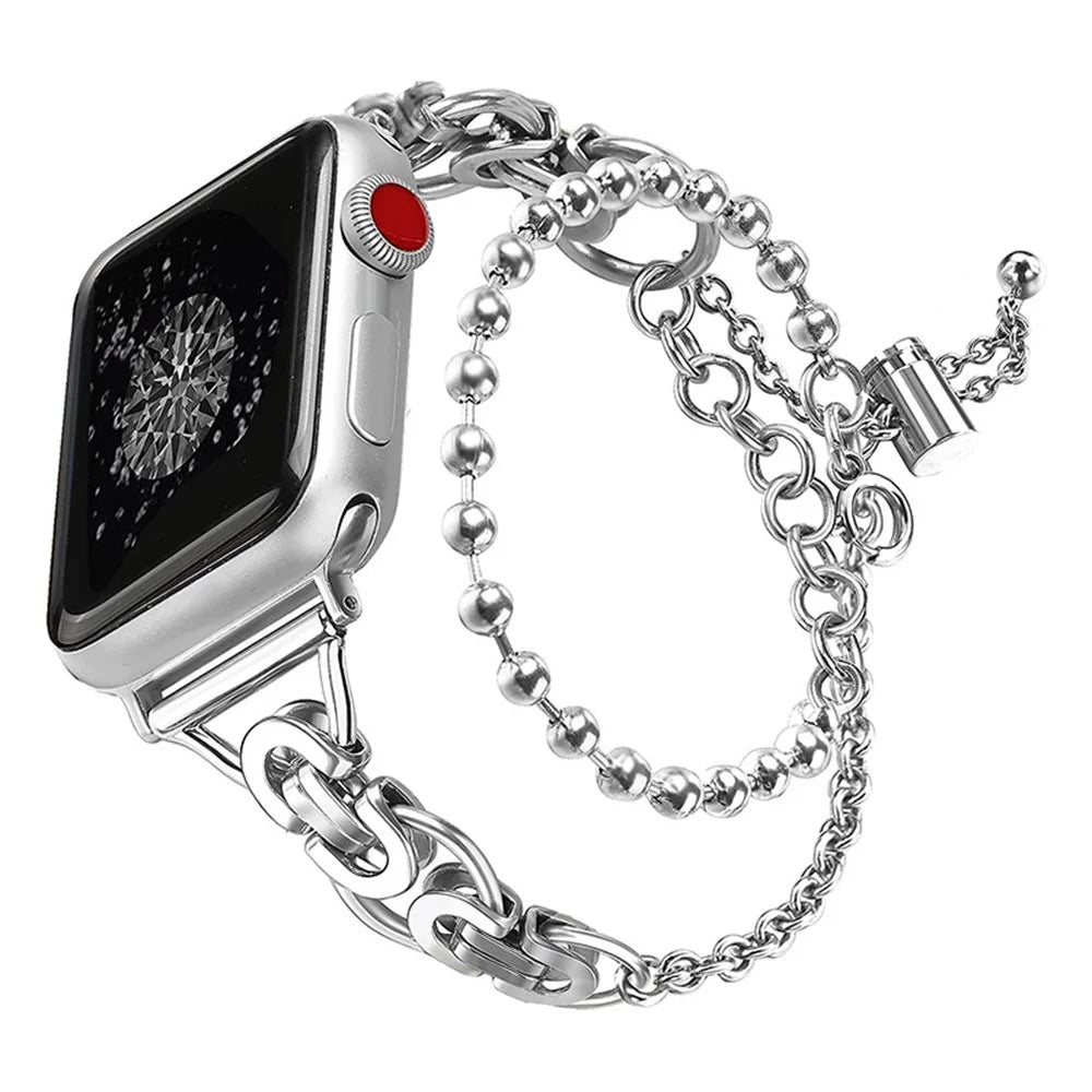 For Apple Watch Ultra 3 2 1 49mm / Series 11 10 46mm / 9 8 7 45mm / SE3 SE2 SE 6 5 4 44mm / 3 2 1 42mm Anti-Rust Stainless Steel Hollow Out Smart Watch Strap - 1