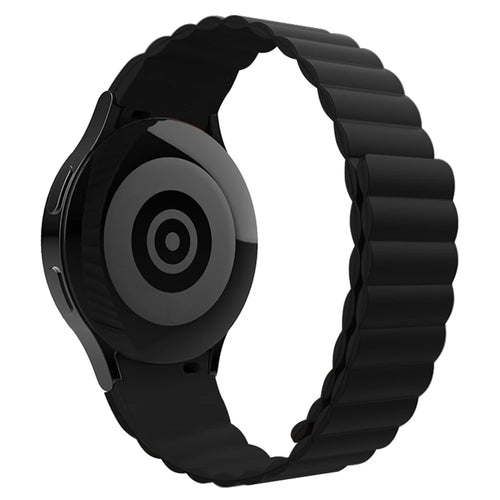 For Samsung Galaxy Watch6 40mm 44mm / Watch6 Classic 43mm 47mm / Watch 5 40mm 44mm / 5 Pro 45mm / Watch4 40mm 44mm Magnetic Adsorption Silicone Watch Band Replacement Wrist Strap - Black - 1