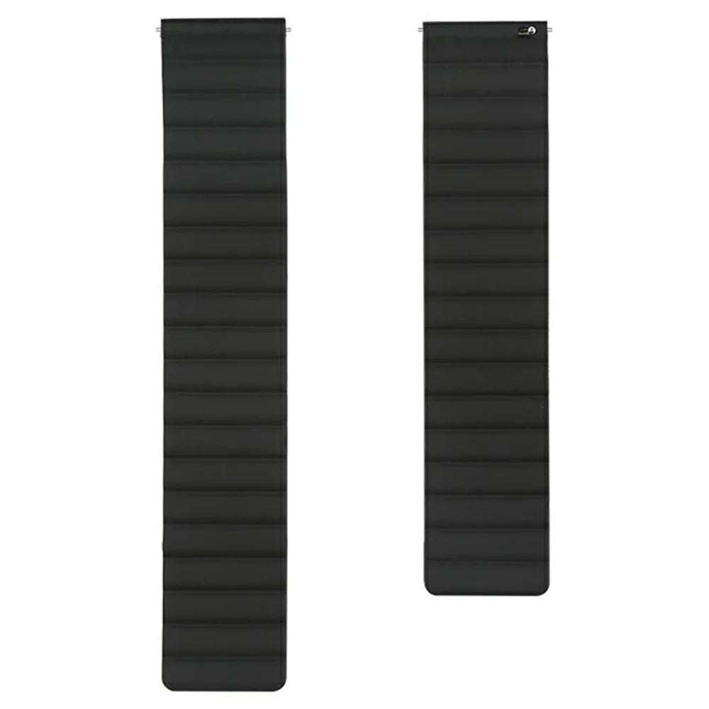 For Samsung Galaxy Watch4 40mm/44mm/Garmin Venu2 Plus/Venu Sq Dual Color Watch Strap 20mm Silicone Magnetic Watch Band Replacement - Black - 3