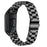 For Xiaomi Mi Band 7 Stainless Steel Three-bead Wrist Strap Replacement Watch Band with Foldable Buckle - Black - 2