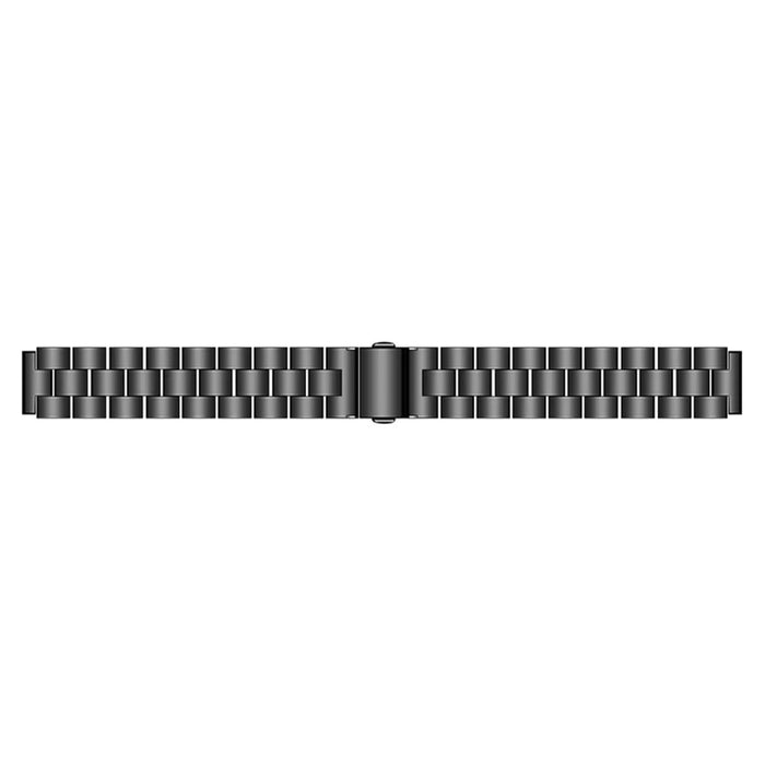 For Xiaomi Mi Band 7 Stainless Steel Three-bead Wrist Strap Replacement Watch Band with Foldable Buckle - Black - 3