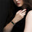 For Xiaomi Mi Band 7 Stainless Steel Three-bead Wrist Strap Replacement Watch Band with Foldable Buckle - Black - 5