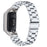 For Xiaomi Mi Band 7 Three-bead Wrist Strap Stainless Steel Watch Band Replacement with Foldable Buckle - Silver - 2
