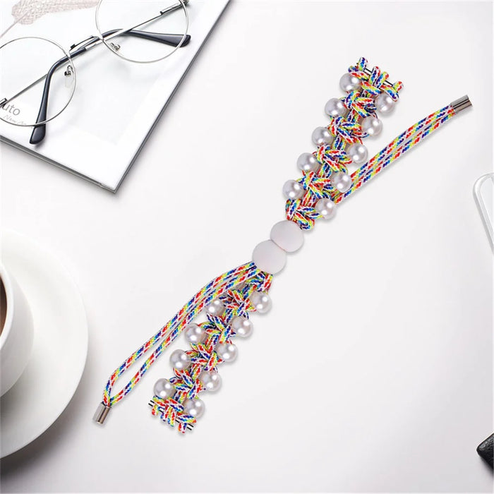 For Xiaomi Mi Band 7 Pearl Woven Watch Band Adjustable Nylon Stylish Wrist Strap Replacement - Colorful - 4