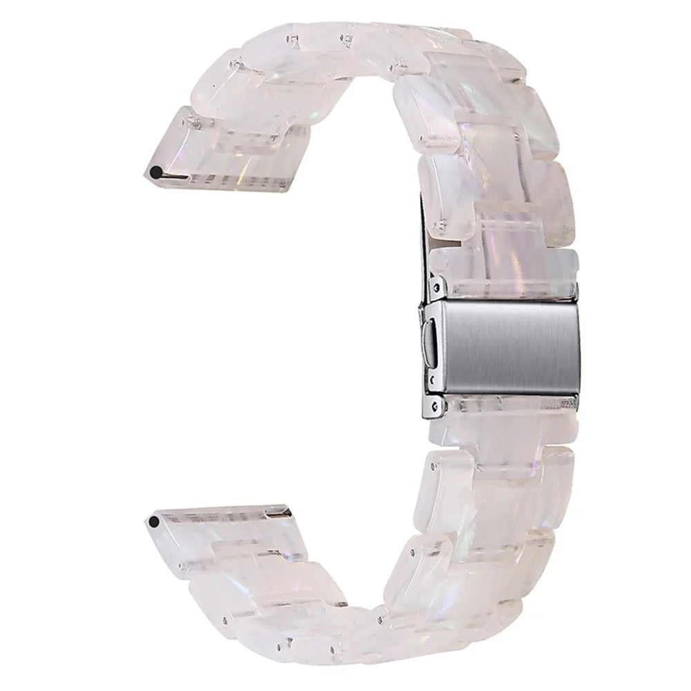 For Huami Amazfit GTR 47mm / Pace / Stratos / Stratos 2 / Youth Edition 22mm Resin Wristband Stainless Steel Buckle Sport Replacement Strap - Shell White - 1
