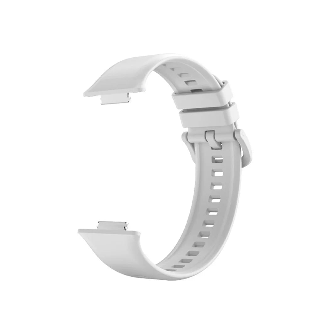 For Huawei Watch Fit 2 Silicone Watch Band Adjustable Soft Replacement Strap - White - 3