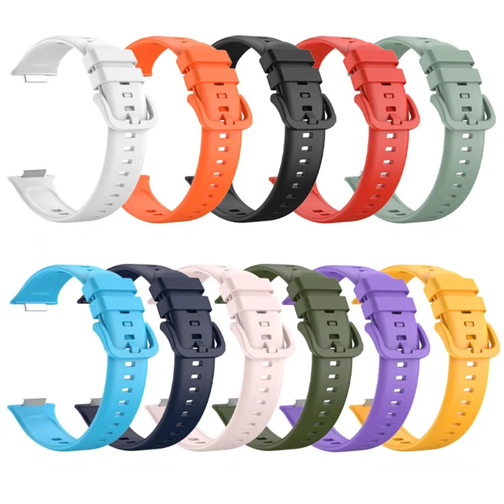 For Huawei Watch Fit 2 Silicone Watch Band Adjustable Soft Replacement Strap - White - 5