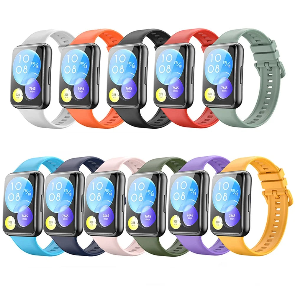 For Huawei Watch Fit 2 Silicone Watch Band Adjustable Soft Replacement Strap - White - 6