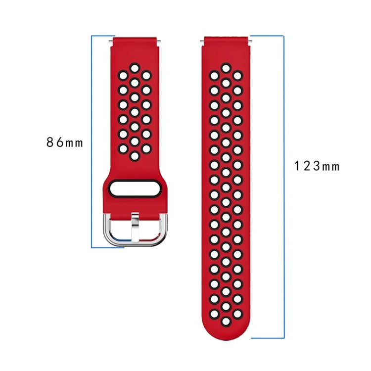 For Haylou Solar LS01 / ID205 / Willful SW021 Silicone Watch Band 19mm Adjustable Dual Color Replacement Strap - Black / Grey - 4