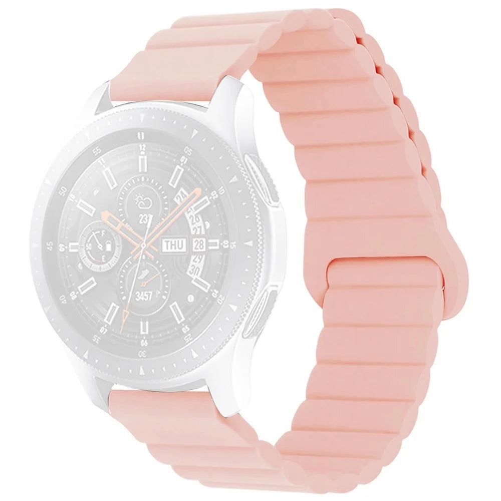 For Haylou LS02 / RS4 / RS4 Plus / Huawei Watch GT 3 Pro 43mm, Silicone Watchband 20mm Universal Magnetic Watch Strap - Pink - 1