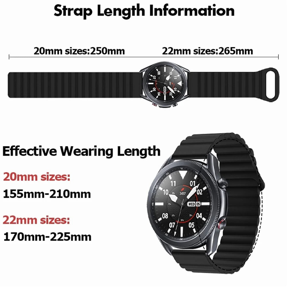 For Haylou LS02 / RS4 / RS4 Plus / Huawei Watch GT 3 Pro 43mm, Silicone Watchband 20mm Universal Magnetic Watch Strap - Pink - 4