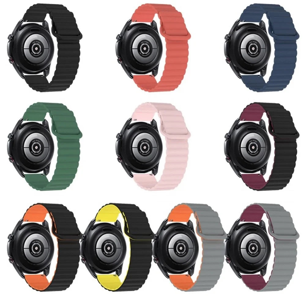 For Haylou LS02 / RS4 / RS4 Plus / Huawei Watch GT 3 Pro 43mm, Silicone Watchband 20mm Universal Magnetic Watch Strap - Pink - 5